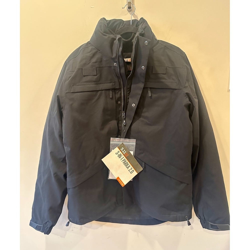 NWT 5.11 Tactical‎ 3-In-1 Parka 2.0 Jacket Men's Sz M Fleece Black 48358 $300